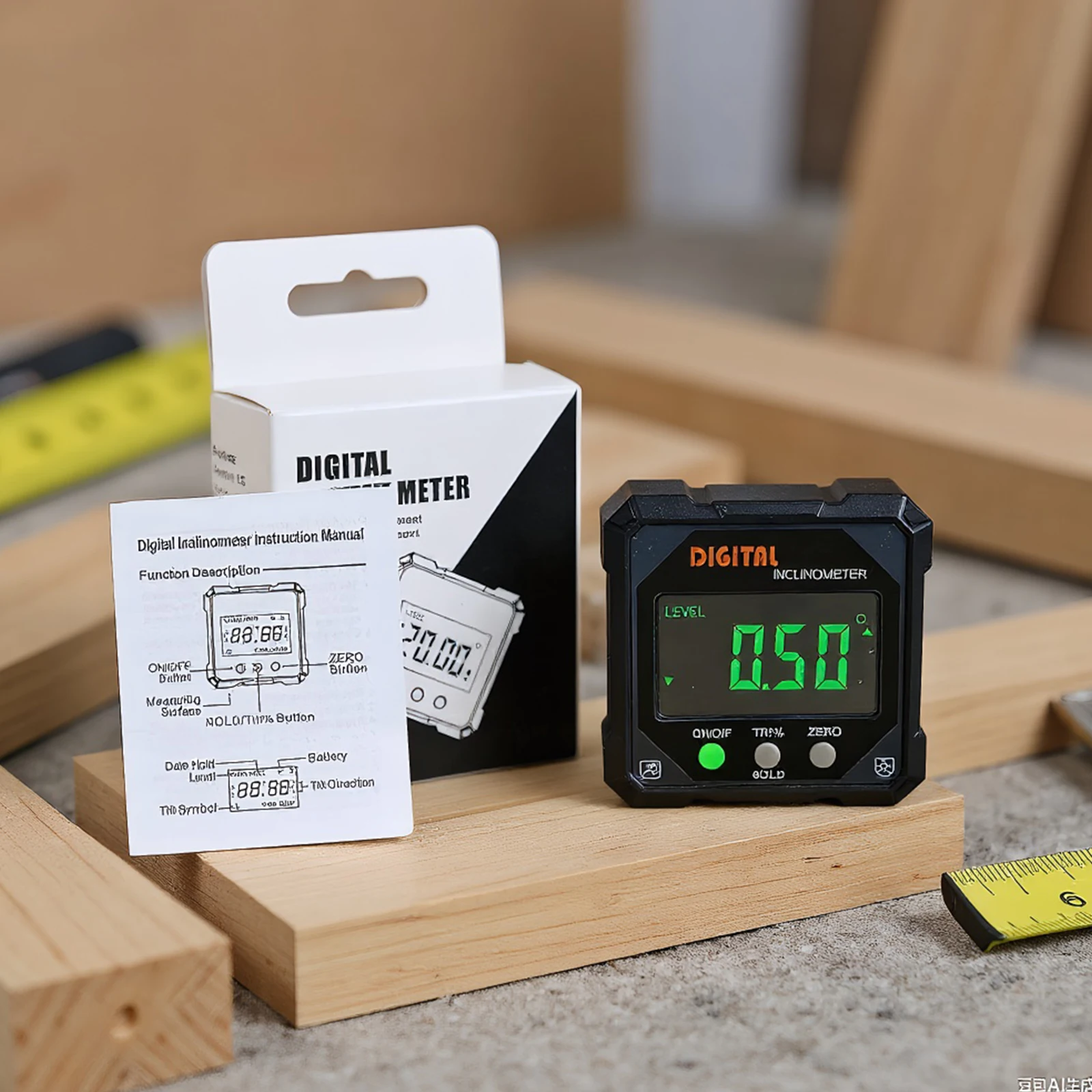 Buscador de ángulo Digital, pantalla LED, inclinómetro de cubo de precisión, resistente al desgaste, caja de nivel colgante, nivel de instrumento de medición de ángulo