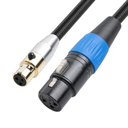 24AWG bi-directional Casing Mini XLR 3Pin Female To 3 Pin XLR Femal Audio Cable For Microphone Cameras Audio Line adapter Cable