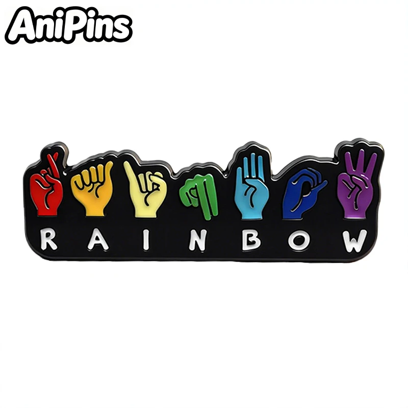 AniPins Words Quotation Pins 5-design Enamel Cartoon Sentence Brooch Pin For Women Men Clothes Backpack Badge Metal Lapel Gifts