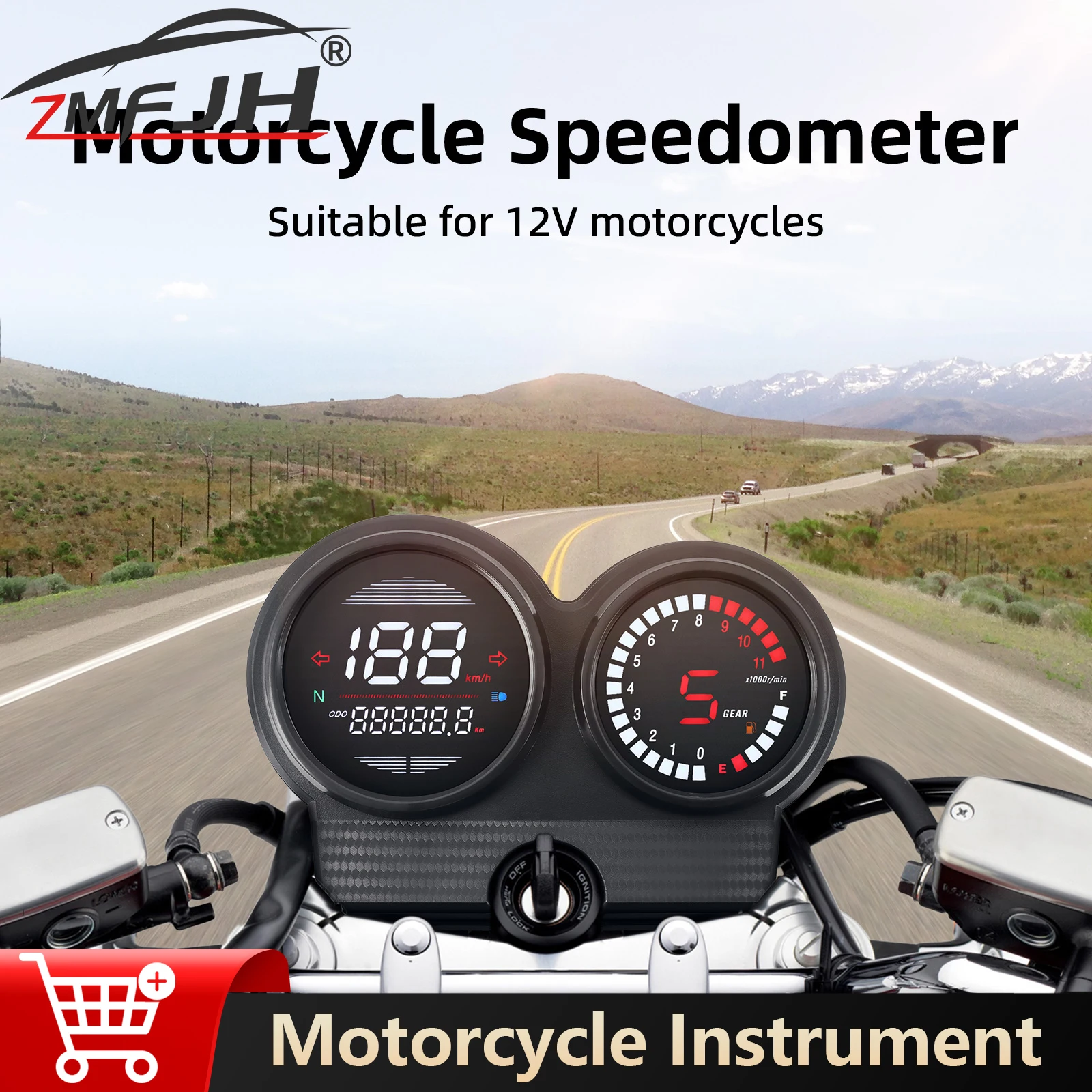 

Motorcycle Speedometer Instrument Tachometer Odometer Fuel Gauge Gear Display For Honda CB125 CB125SF NKD 125 Speed Gauge