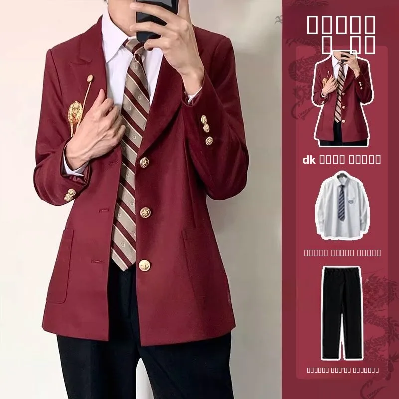 

Оригинальный комплект: пиджак и брюки с высокой талией, модный, с двойным разрезом, осенний, специальный широкий крой