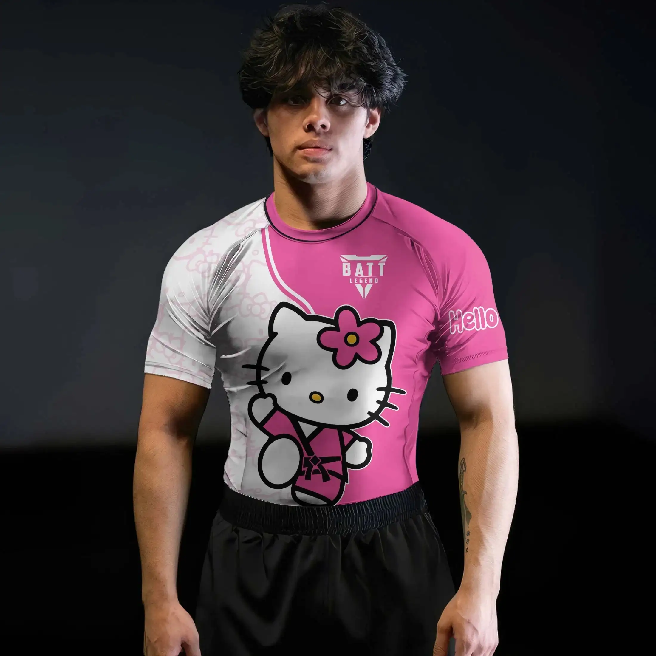 

Sanrio Master Hello Kitty Rash Guard For MMA & Fitness Allover Print Adult Kids T-Shirt Family Summer Quick-dry Soft Lightweight