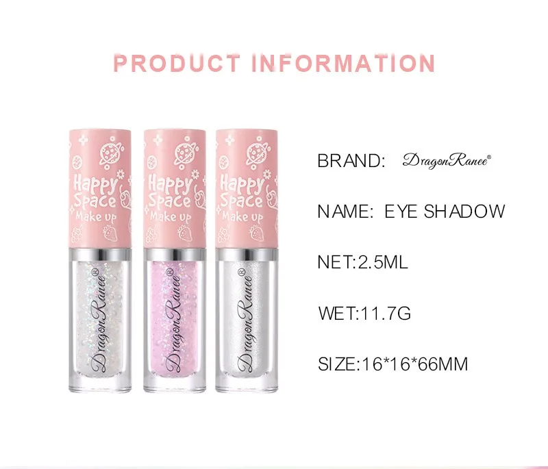 ظلال عيون سائلة بيرليسسينت لامعة تدوم طويلاً أحادية اللون لؤلؤي ناعم متألق ترتر ظلال عيون هايلايتر سريع الجفاف