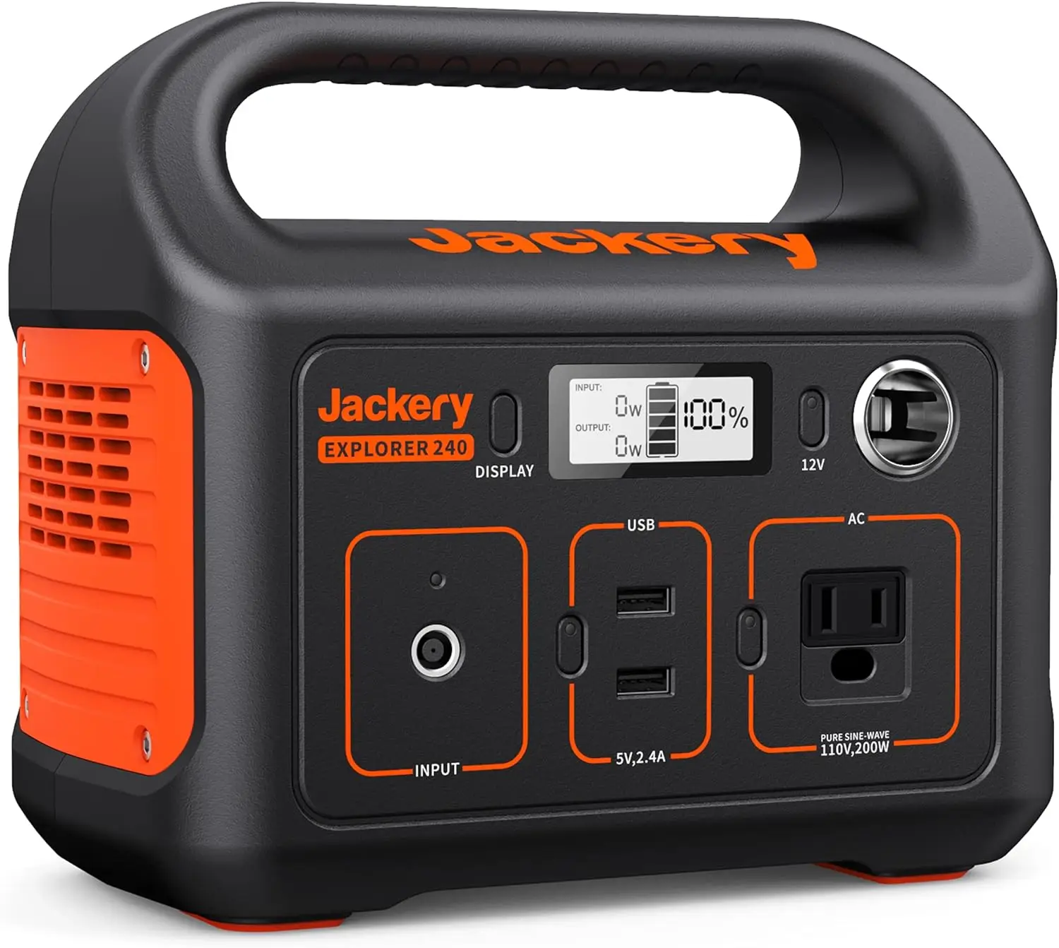  Portable Power Station Explorer 240, 240Wh Backup Lithium Battery, 110V/200W Pure Sine Wave AC Outlet, Solar Generator