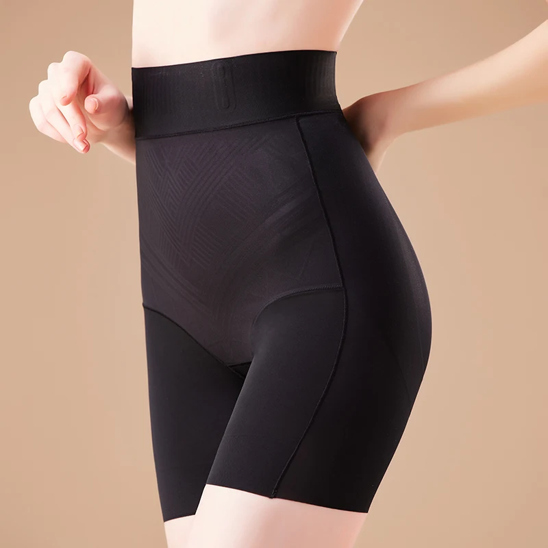 High-waist Double-layer Jelly Strong Belly Tightening Pant Thin Hip Lifting Non-crimping Bird's Nest Silk Crotch Antibacterial