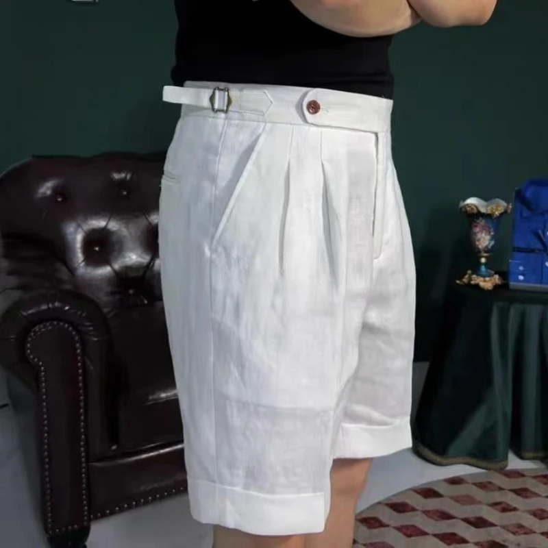

Men Casual Shorts 2026 Summer Linen Cotton Blend Half Length Lightweight Comfort