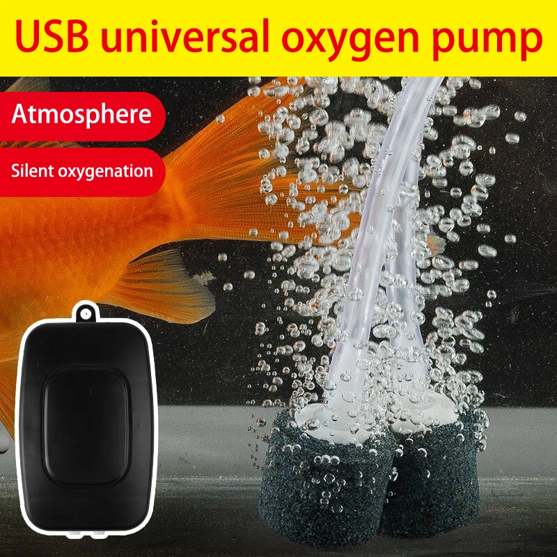 Mini Aquarium Air Pump Kit Oxygen Pump USB Aquarium Filter Oxygen Pump With Air Stone Aquarium Filter Fishing Tank Accessories