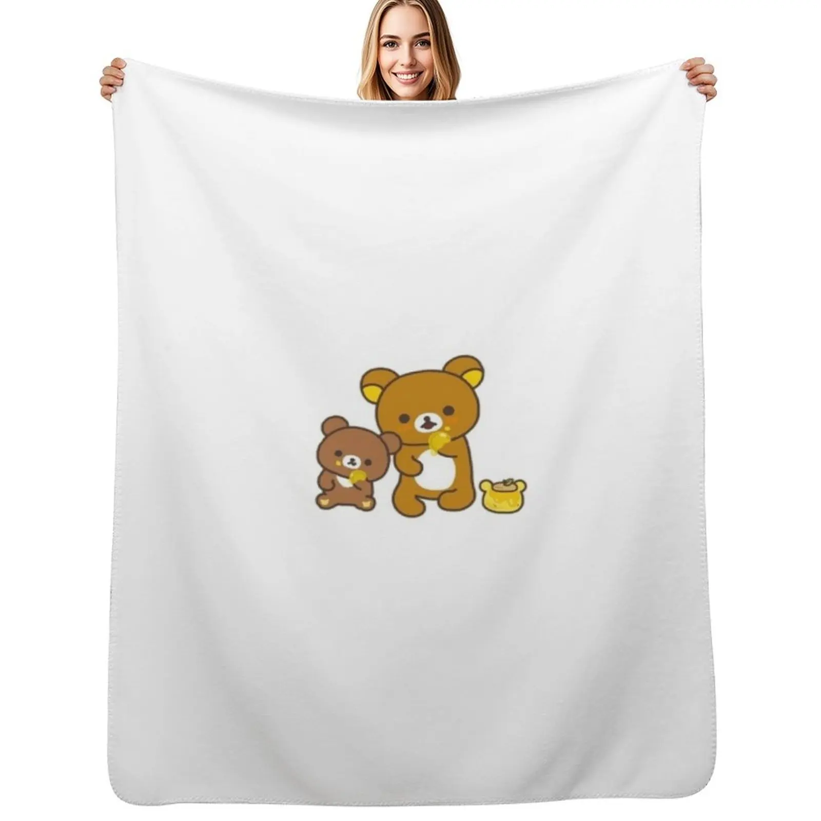 

Rilakkuma Bear Throw Blanket Flannel Fleece Soft Warm Throw Blanket