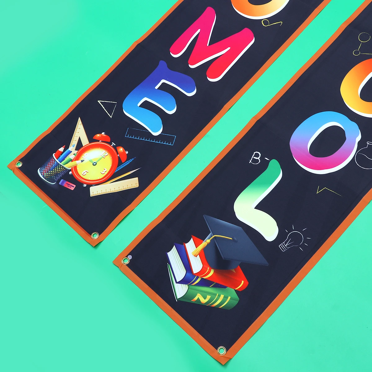 

First Day of School Sign Couplet Decorative Banner Door Curtains Wall Hanging Decorations