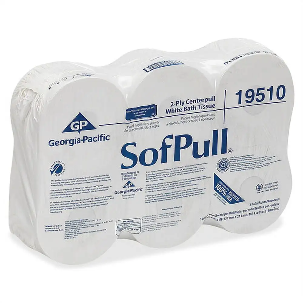Georgia-Pacific Sofpull Centerpull Toilettenpapier, 19510, 6 Rollen pro Karton