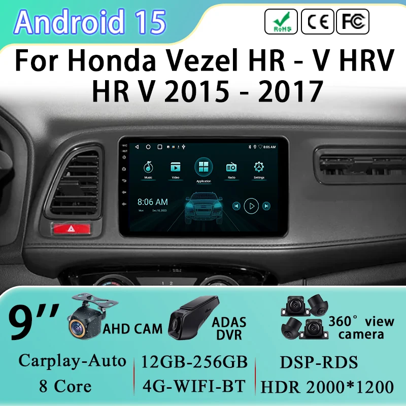 

Android 15 GPS Navigation For Honda Vezel HR - V HRV HR V 2015 - 2017 Car Radio Multimedia Video Player Stereo Head Unit No dvd