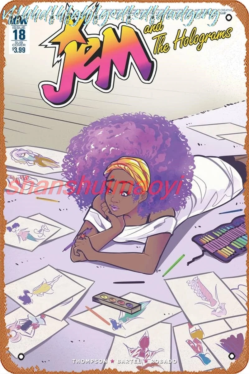 Retro Metal Sign - Jem & the Holograms 18 Var A Comic Book NM - Anime Metal Tin Sign film Poster for Music Cafe Bar Restaur sign