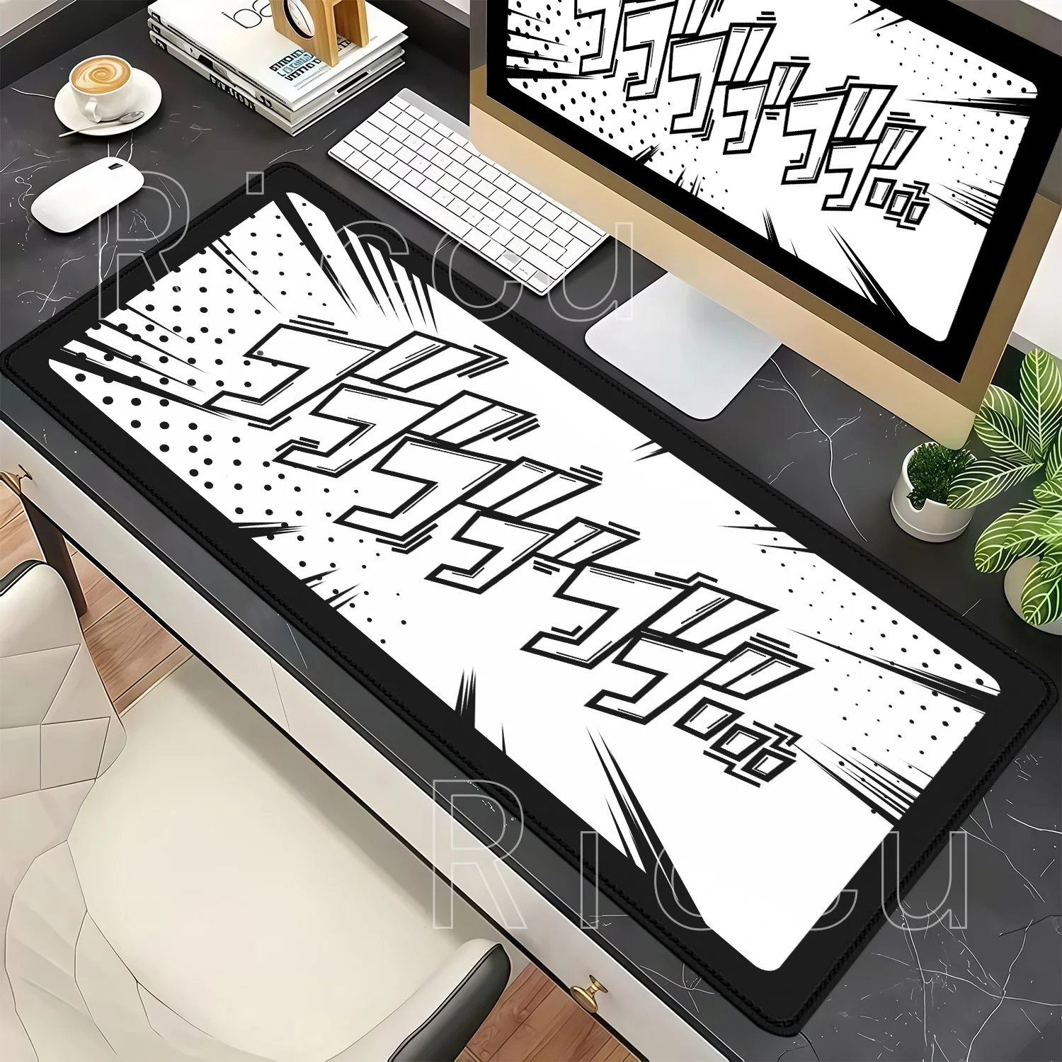 Onomatopoeia Comic Box Art PC Gaming Mousepad Non-slip Esports Keyboard Office Accessories Playmat HD Printing Overlock Desk Mat