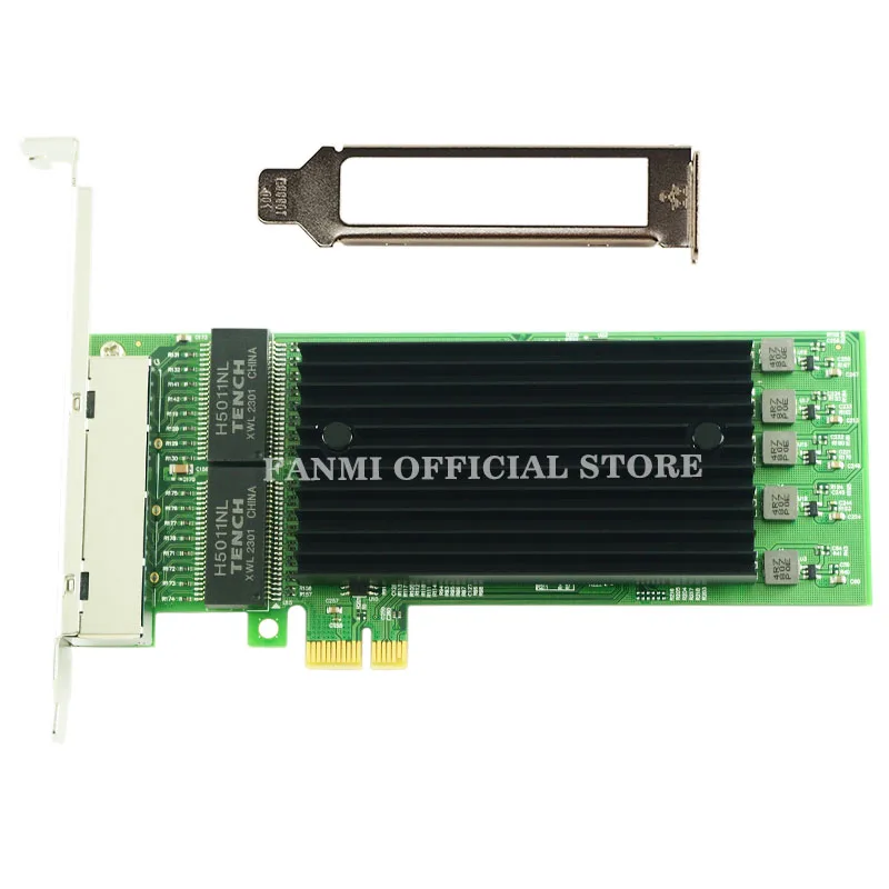 82576 4 Port PCIE X1 1000M PCIe Gigabit Ethernet Dual Ports RJ45 Lan Network Card E1G44ET for Intel 82576EB Chip