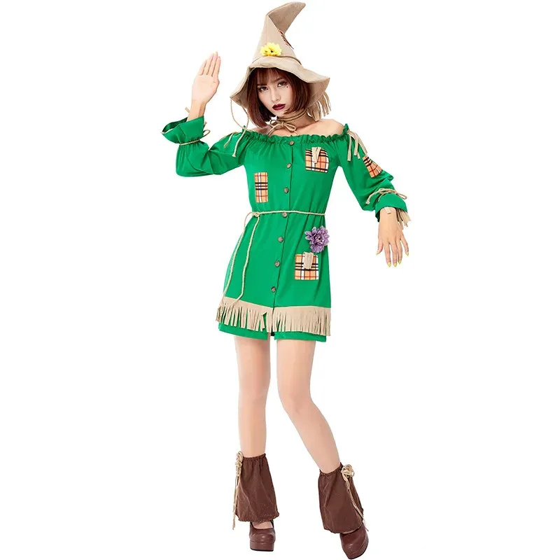 هالوين معالج أوز اليقطين التصحيح الفزاعة الاطفال الكبار النساء تأثيري حلي السيرك فستان كرنفال حفلة Bogy ازياء bkkg1