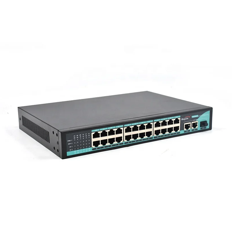 Imagem -03 - Wanglink 48v Poe Ethernet Switch 100mbps 24 Portas Poe Interruptor ai com Porta Sfp Apoio Verdog para Cctv ip Câmera