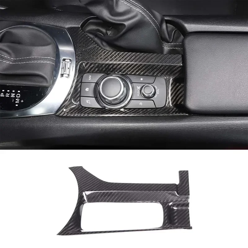 

For Mazda MX-5 ND 2016-2024 real Carbon Fiber Car Multimedia Button Handbrake Panel Frame Cover Trim Sticker Car Accessories