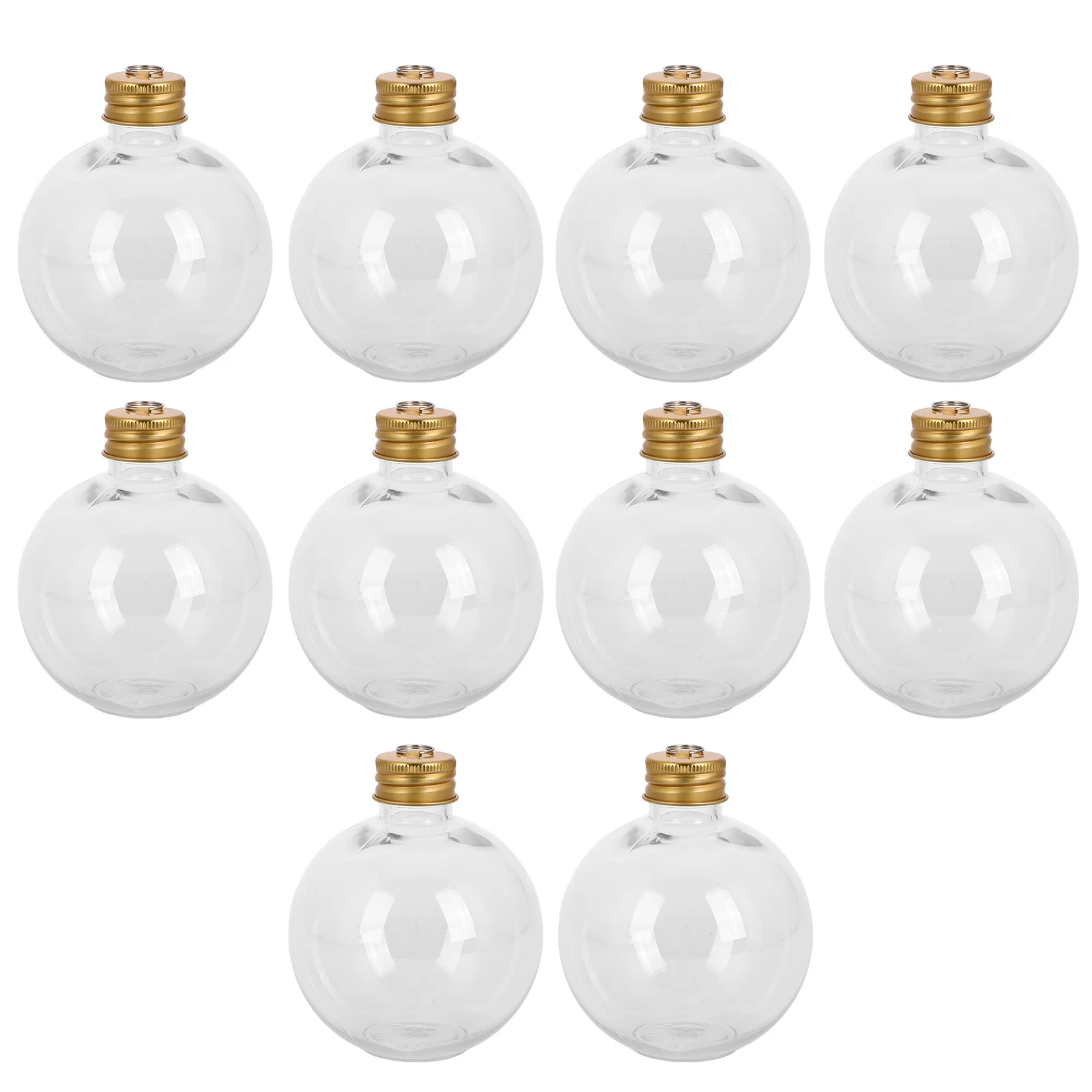 

10Pcs Bulb Shaped Plastic Bottles with Caps Sealing Clear Juice Bottles Portable for Travel Daily Milk Storage