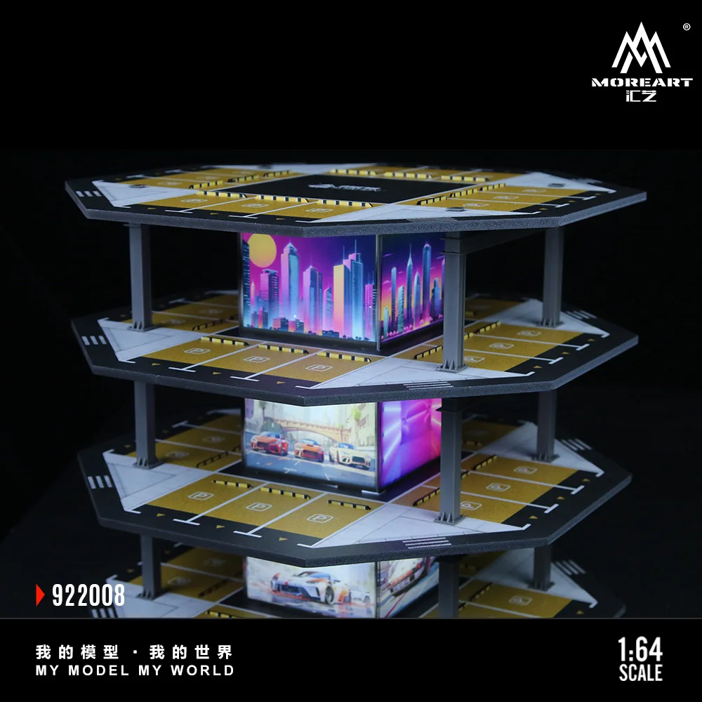 MoreArt 1:64 Edifício octogonal Estacionamento 02 Modelo de montagem