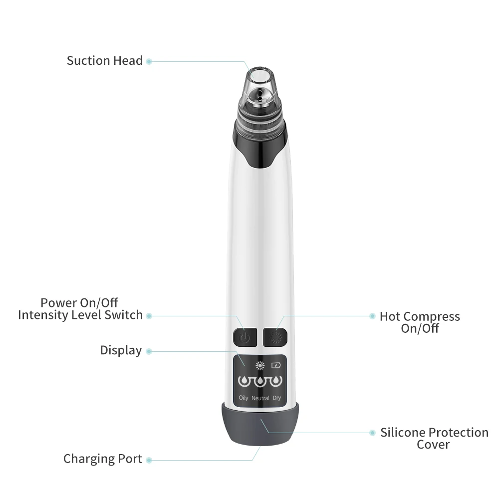 ดูดสูญญากาศสิว Pore CLEANER ประคบร้อน Blackhead Remover ไฟฟ้าจมูก Face Deep Cleansing Skin Care อุปกรณ์ของขวัญวันเกิด