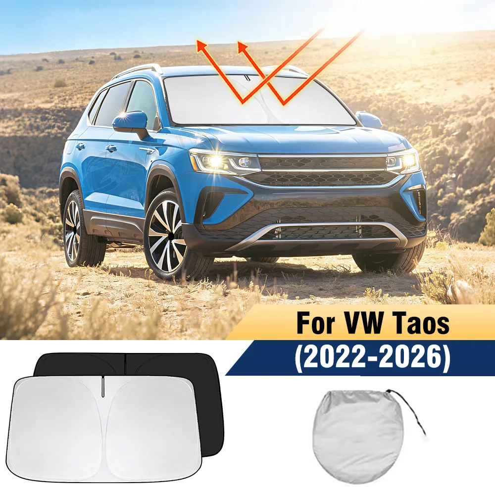 

Солнцезащитный козырек для лобового стекла VW Taos 2022-2026, складной, с защитой от УФ-излучения, аксессуар для Volkswagen