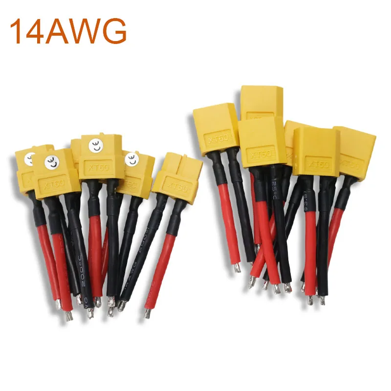  XT60 M/F Connector with 50mm 14AWG Silicone Wire Cable for RC Drone Quadcopter Car Boat Lipo Battery ESC Wholesale 1/5/10pairs