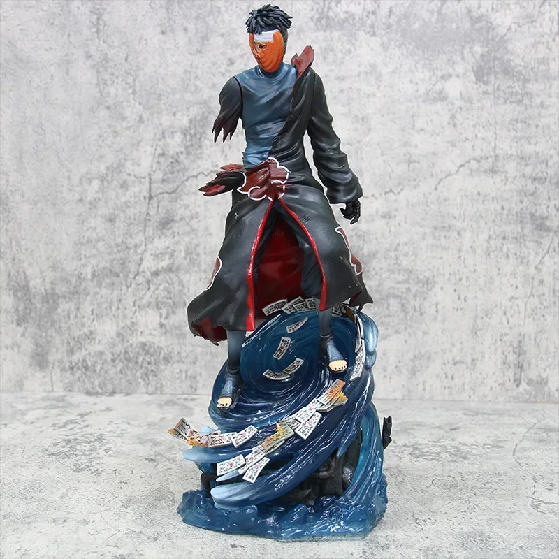 34cm Naruto Anime Characters Gk Uchiha Orochimaru Akatsuki Glowing Battle-damaged Statue PVC Doll Collection Model Toys