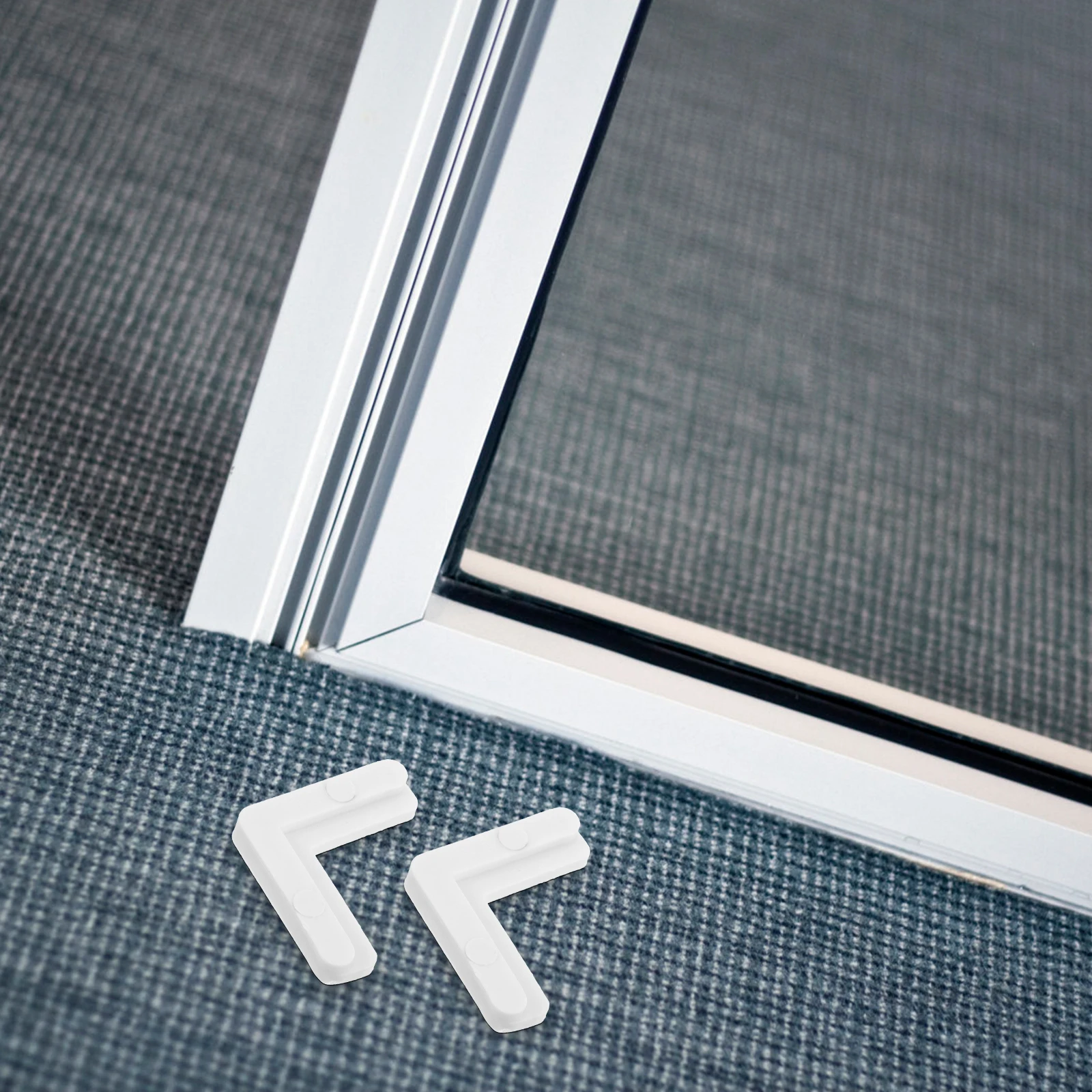 

10 Pcs Window Screen Angled Bracket Door Frame Parts Plastic Corners for Screens Fastening Braces