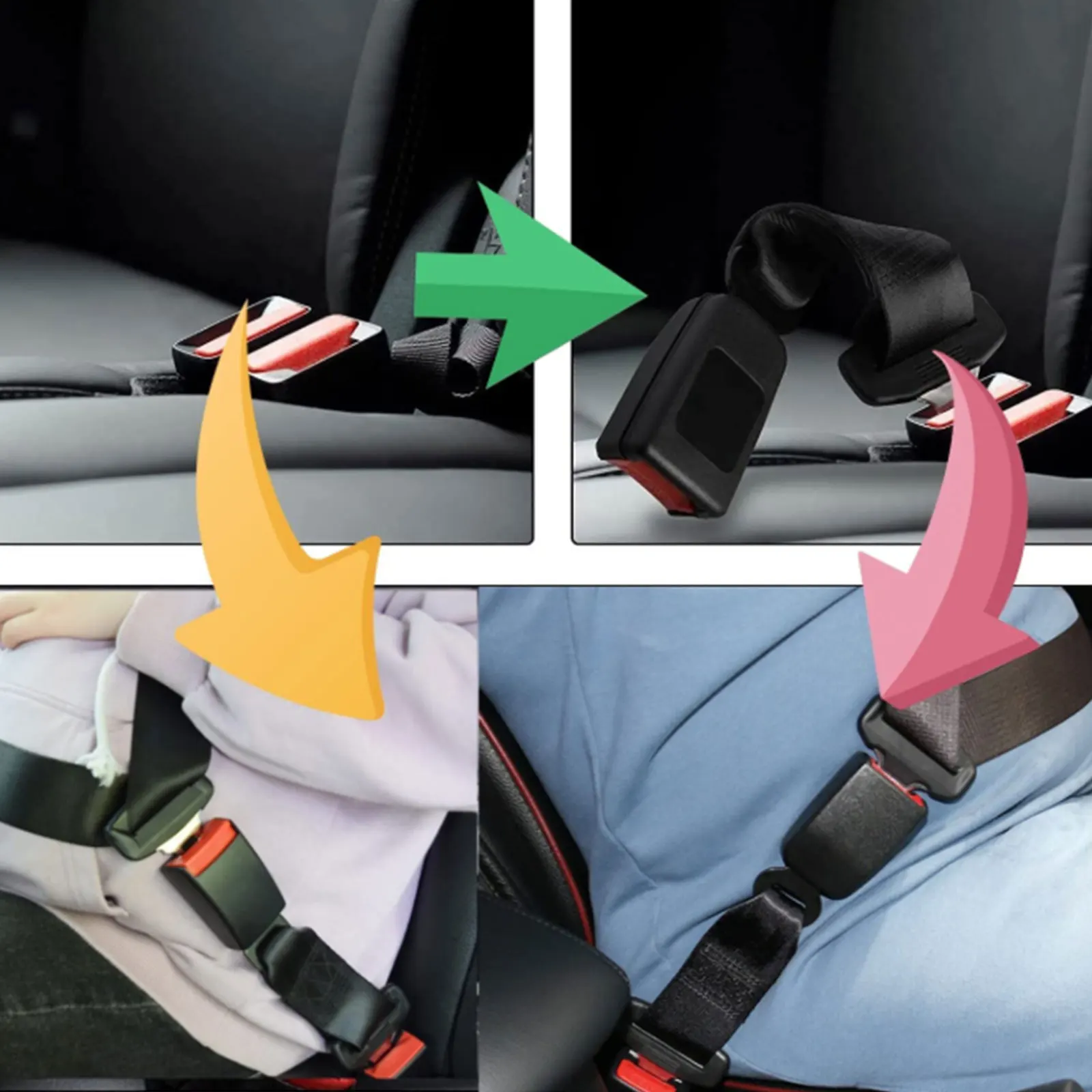 23CM 36CM Car Seat Belt Extender Adjustable Safety Seatbelt Extension Buckle Plug Clip Lengthener for Kids Child Car Seat