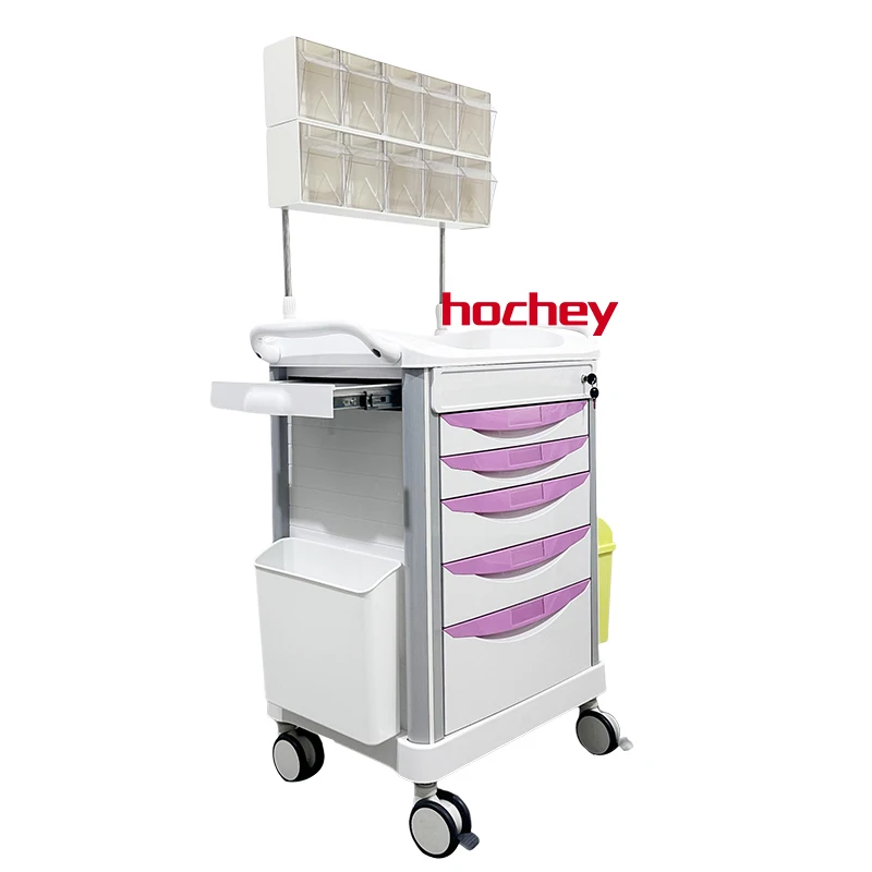 Hochey Hospital  ABS Plastic Medicine Cart Patient Transfer Emergency Anesthesia Trolley