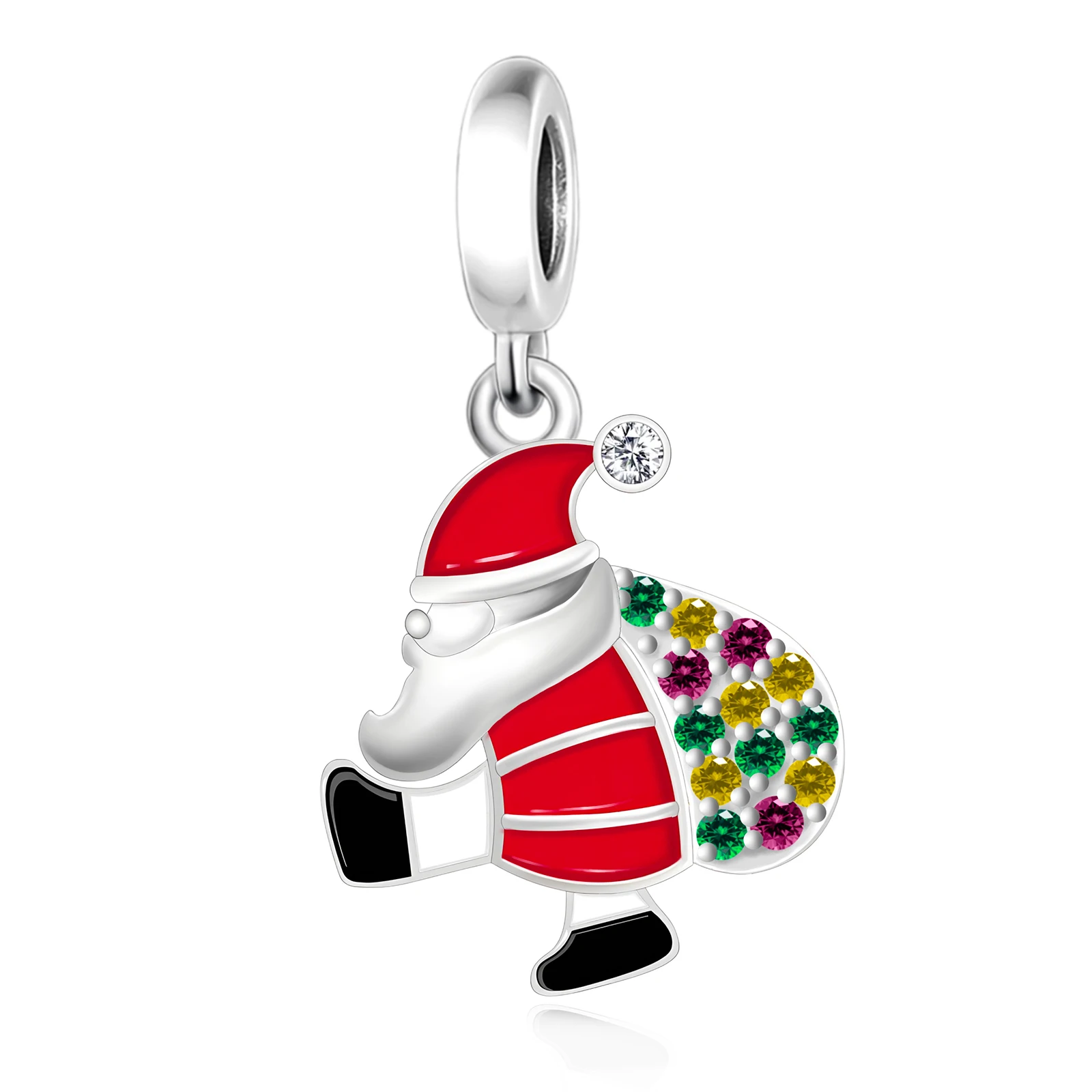 

Fit Original Pan Charms Bracelet 925 Sterling Silver Santa Claus Run With Gift Bag Bead For Making Women Christmas Berloque New