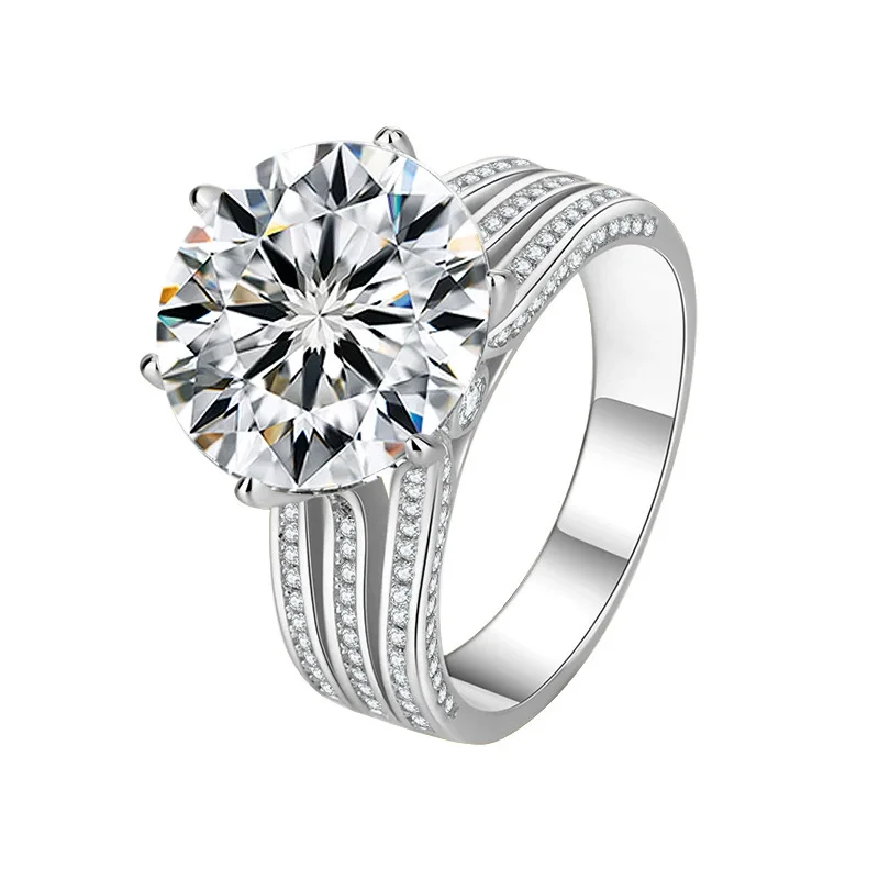 

ZFSILVER Silver 925 Fashion Fine Trendy Luxury Moissanite Big 10CT Moon Eye Round Ring For Charm Women Party Jewelry Gift QCJ096