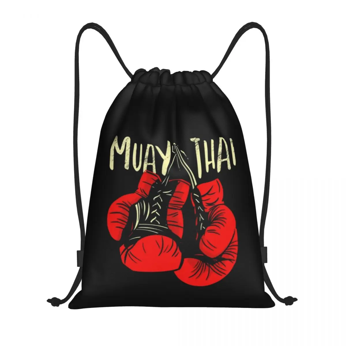 Guanti Muay Thai zaino con coulisse donna uomo Sport Gym Sackpack portatile thailandia boxe Fighter Training Bag Sack