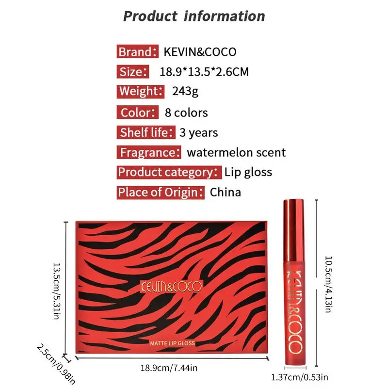 Ensemble de rouge à lèvres liquide étanche, tasse antiarina, ne se décolore pas, liquide Jules Gloss 256, 6 couleurs