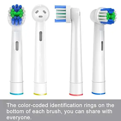 Soft Bristle Precision Toothbrush Heads Replacement for Oral B, Fit D100 D25 D30 D32 4739 3709 374 Basic Cleaning Accessories