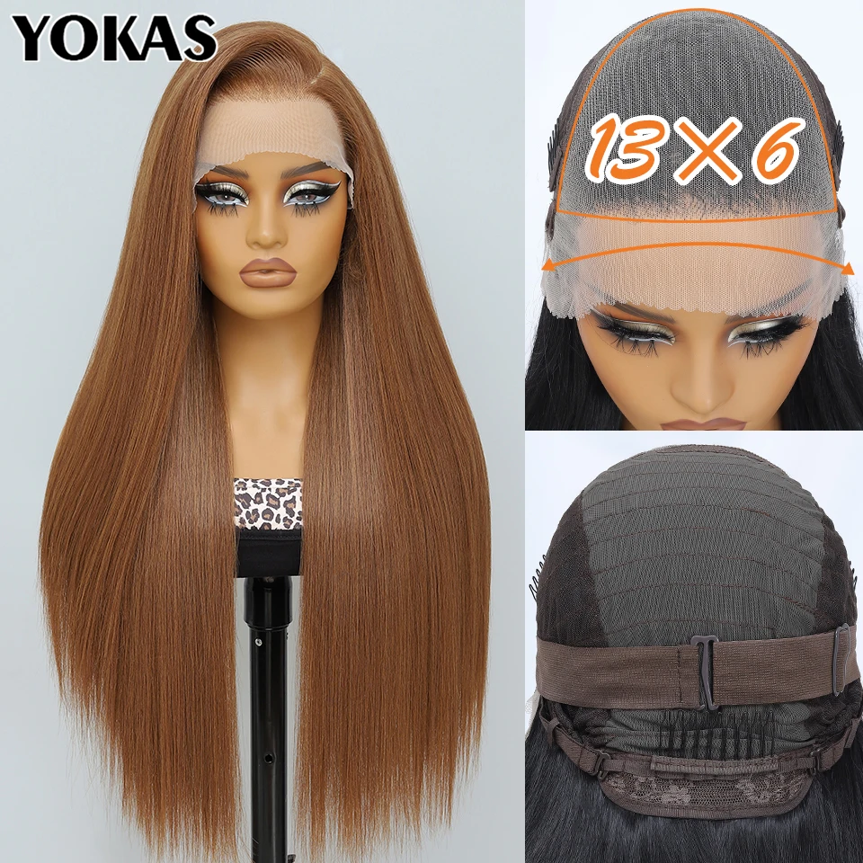 

Straight Lace Wig Synthetic Lace Frontal Wigs For Women 30/40 Inch 13X6 High Temperature Fiber Red Black Purple Blonde Women Wig