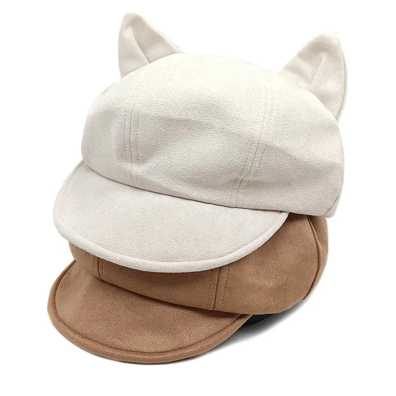 2025 الخريف والشتاء القطن طباعة قبعة مثمنة قبعة موزع الصحف قبعة الرسام العسكري قبعة لفتاة والنساء 11 #2