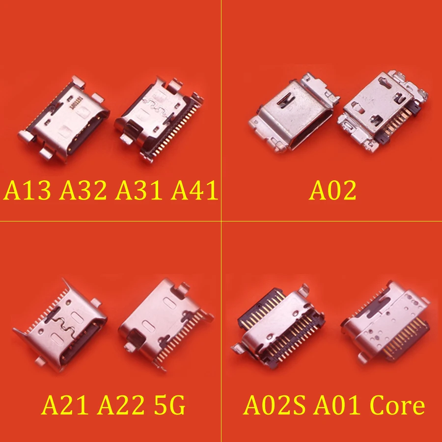 10Pcs Type C Charger USB Charging Port Dock Connector For Samsung Galaxy A12 A32 5G  A52 A72 A02S A025F A01 Core A013F A02 A022F