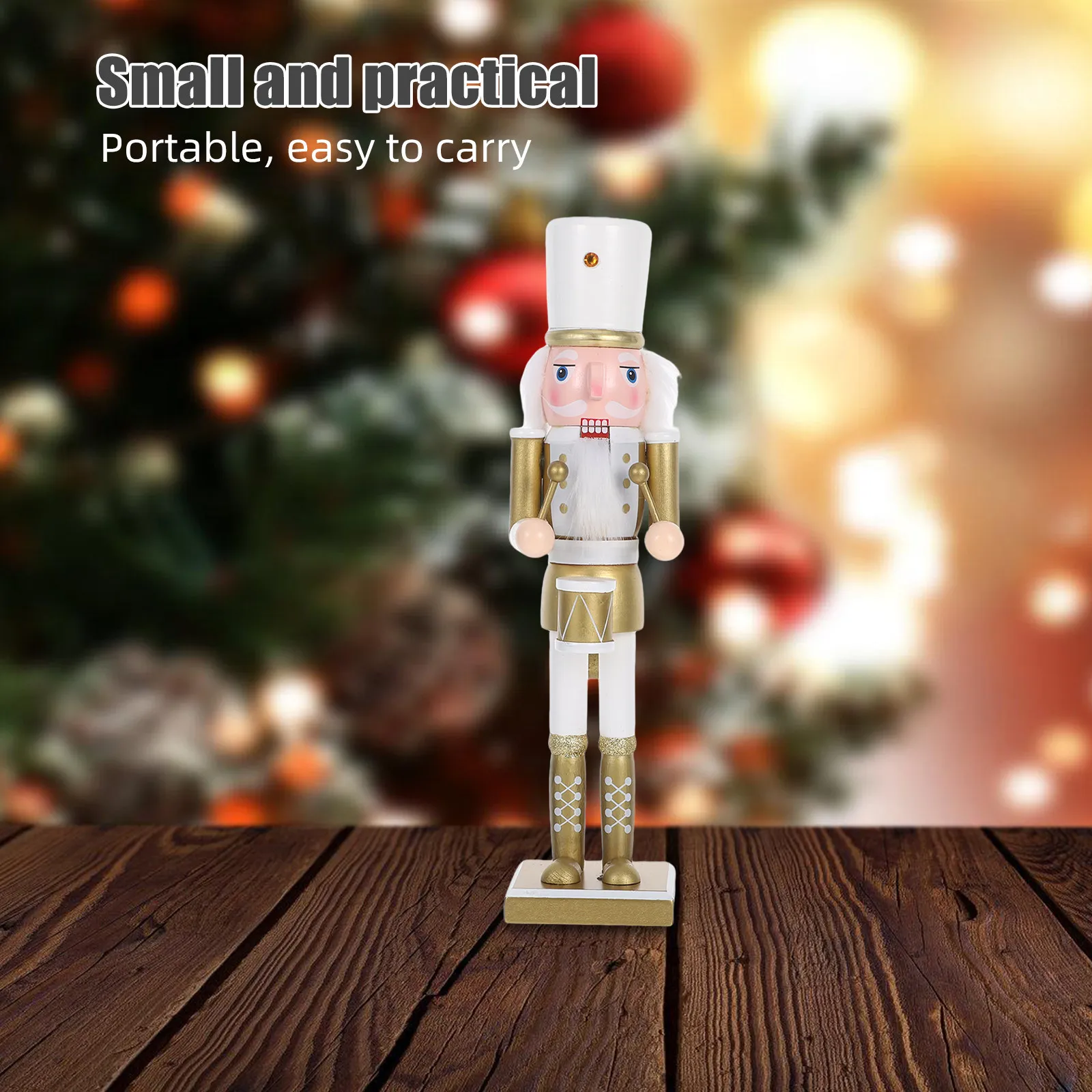 Christmas Nutcracker Soldier Classic Decoration 38Cm Wooden Holiday Puppet for Table Windowsill Festive Nutcracker Ornament