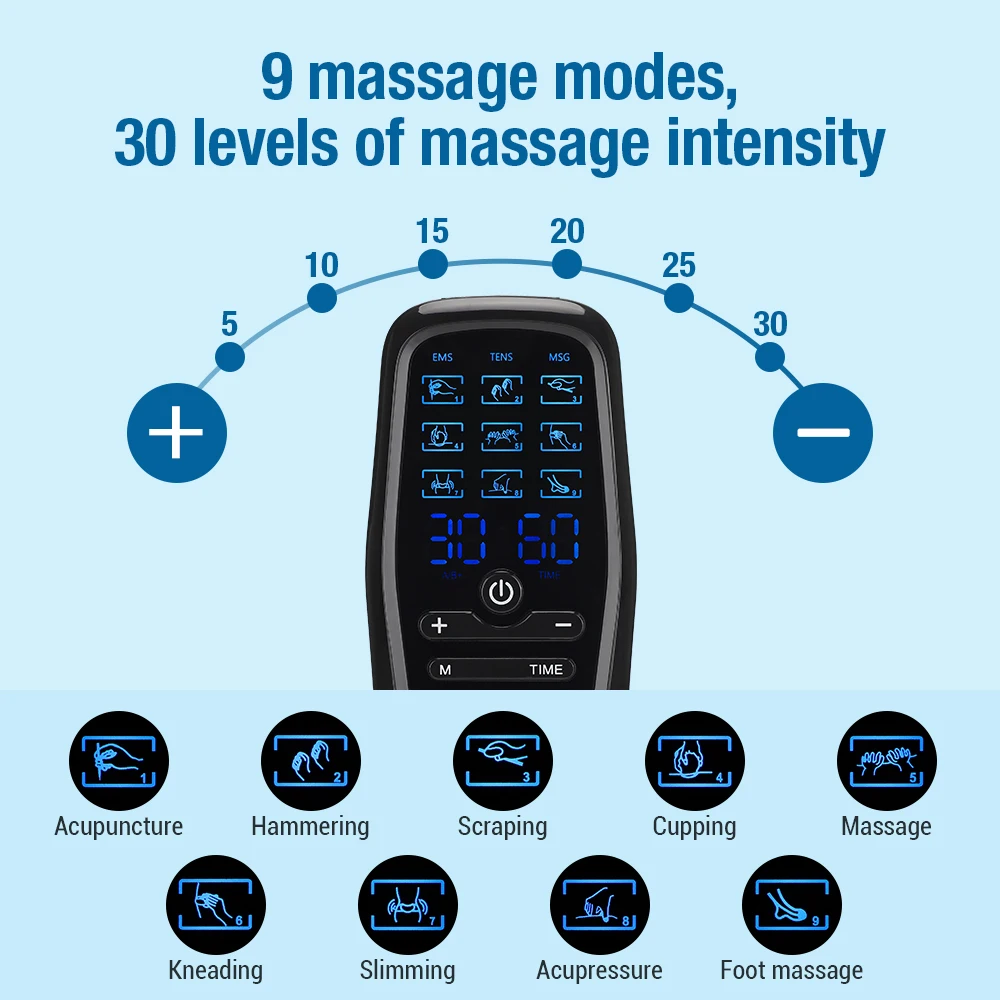 9 Modes  Electric Muscle Stimulator Tens Relax Muscle Stimulator  Acupuncture Body Massage Digital Therapy Slimming Machine