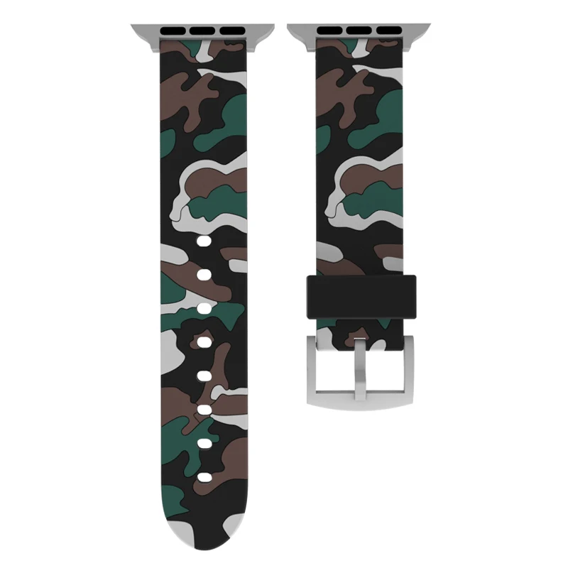 Camouflag Silicone Strap For Apple Watch 46mm 42mm 41mm 45mm 38mm 40mm 44mm Sport Band For iWatch 11 10 9 8 SE3 Ultra 3 2 1 49mm