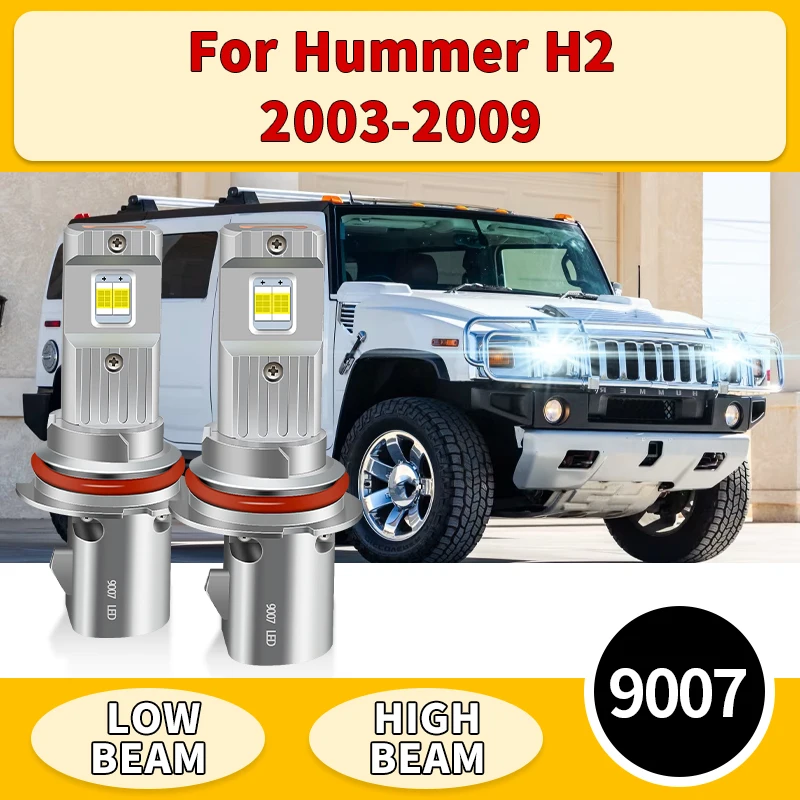 

2 шт. 9007 30000LM лампы дальнего света светодиодные фары яркие 6500K белые для автомобилей Plug & Play для Hummer H2 2003 2004 2005 2006-2009