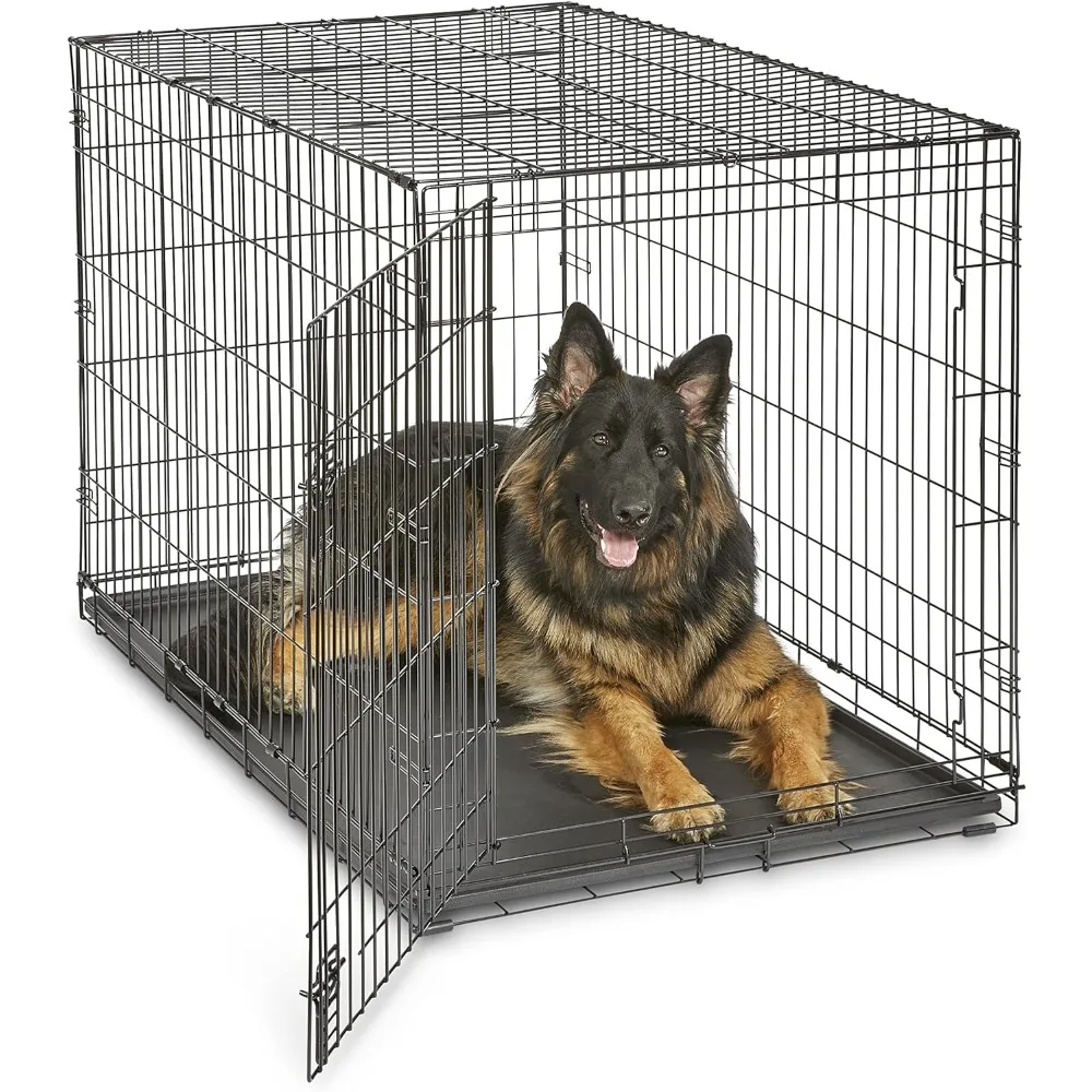 

Enhanced Single Door New World Dog Crate, Includes Leak-Proof Pan, Floor Protecting Feet, & New Patented Features, 48 Inch