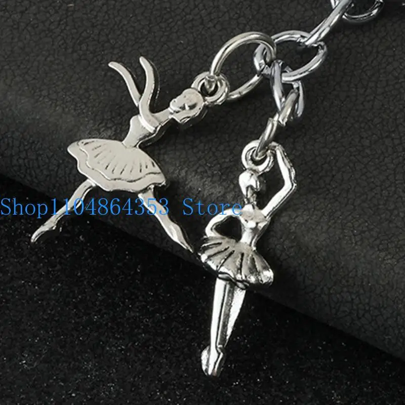 652F Artistic Music Ballet Charm Keychain Sturdy Metal Jewelry Ballet Enthusiast Keyring Gift For Performers Dance Lovers