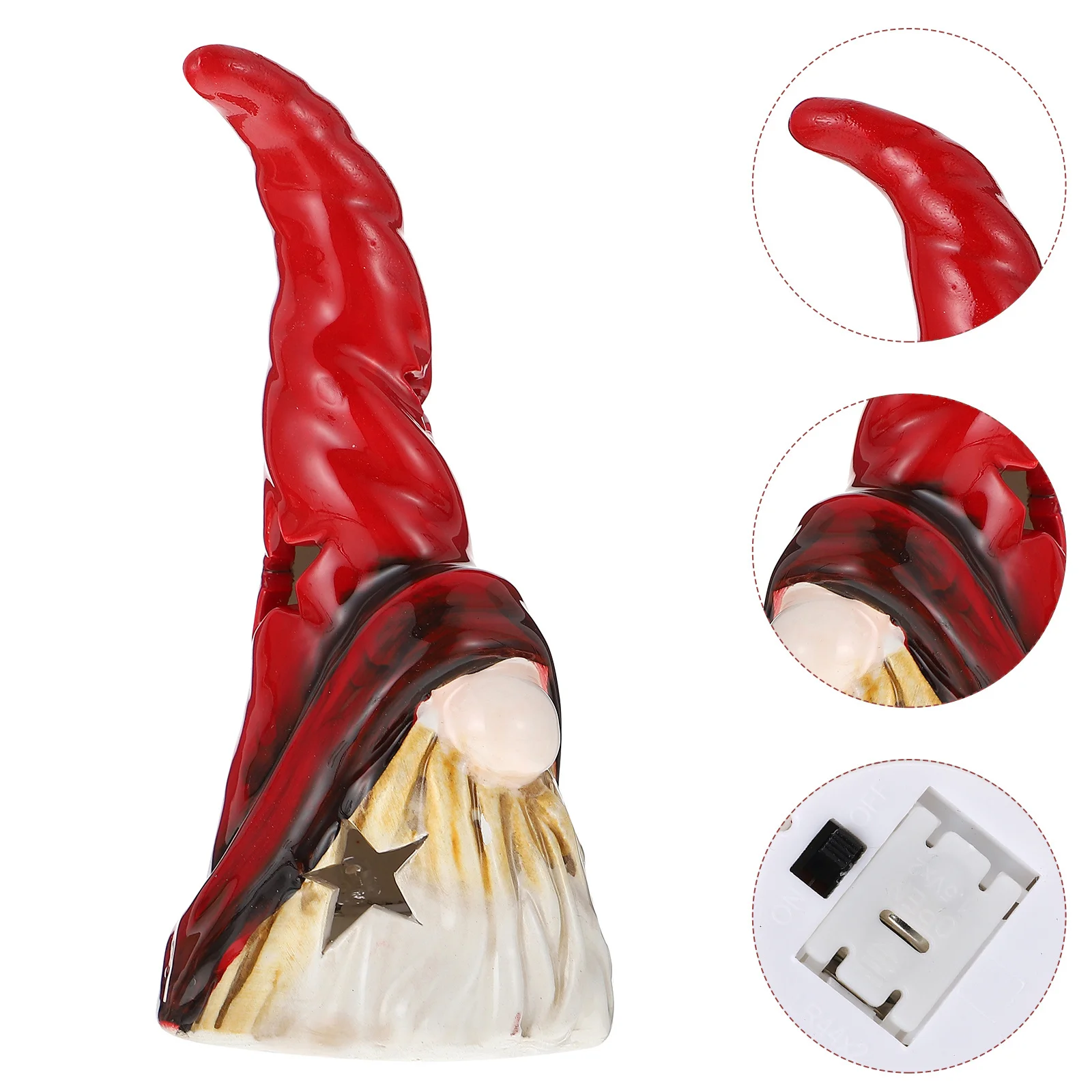 

1Pcs Xmas Ceramic Glowing Ornament Decorative Desktop Light Lamp Party Christmas Festival Table Adornment Adorable Xmas Decor