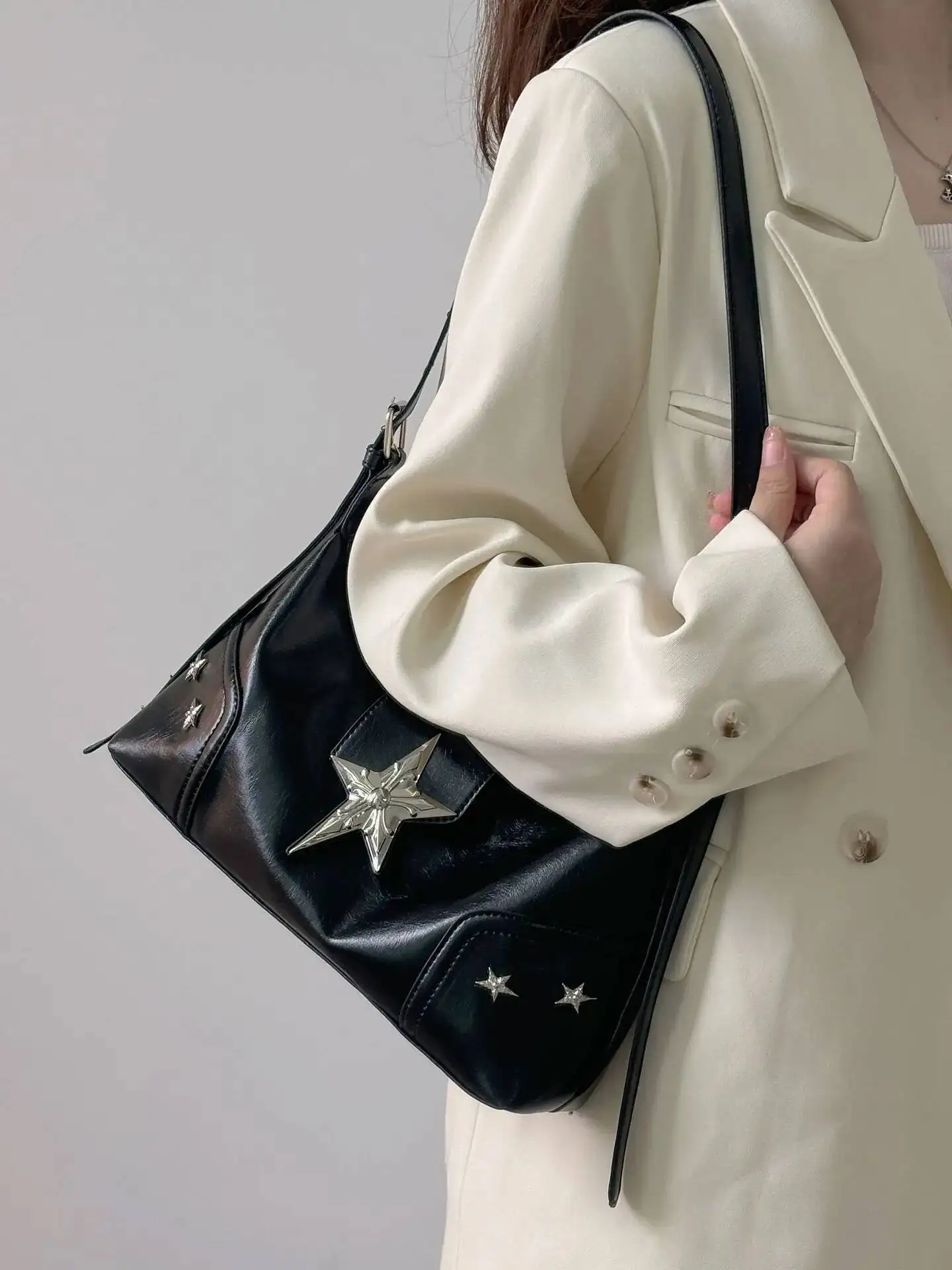 Bloom Versatile Star Y2k Shoulder Hot Girls Sweet Cool Pu Leather Casual Crossbody Bags Female Retro Messenger Bag 2025