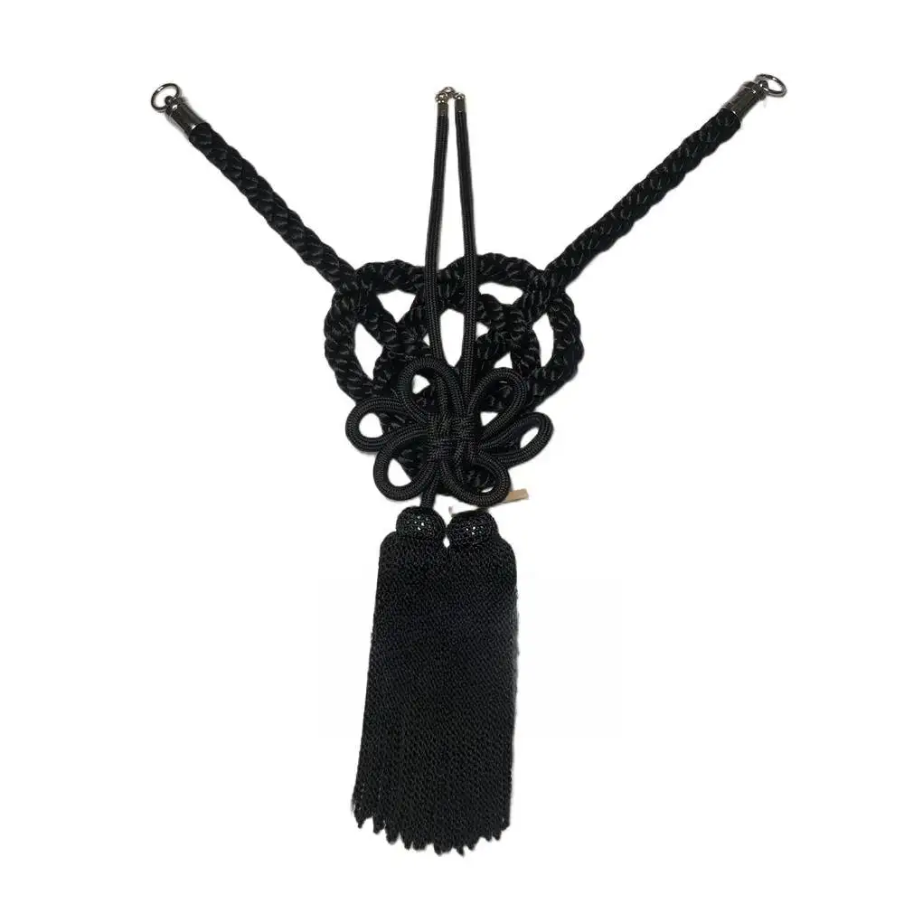 JDM JP Junction Produce Luxury Kin Tsuna Rope Kintsuan VIP Balck Fusa Kiku Knot For Car Rearview Mirror Chinese Mascot