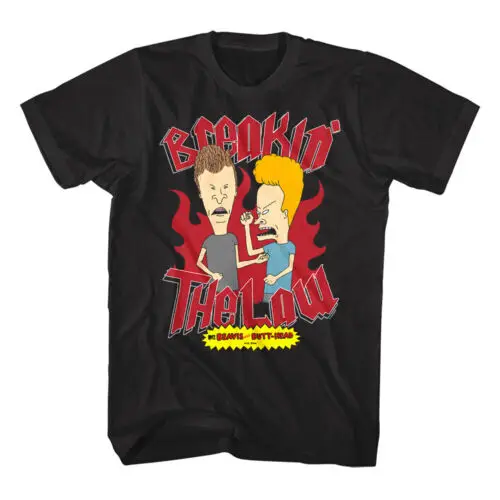 Beavis and Butthead The Crime Spree Men's T-Shirt Breaking the Law Iconic TV