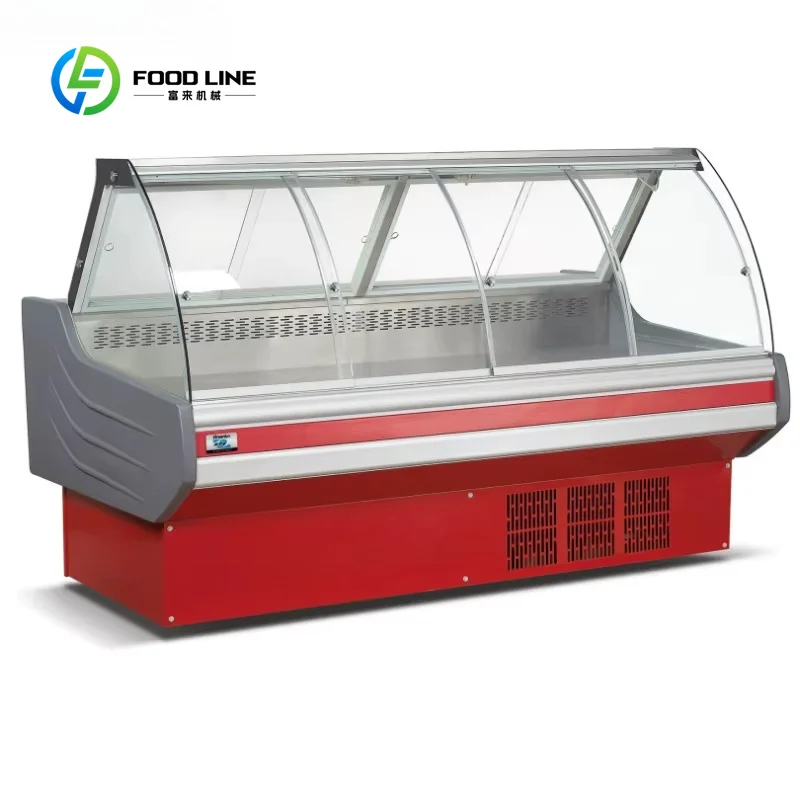 Custom Made Commercial Refrigerator Meat Seafood Cooler Display Deli Fridge Display Food Showcase