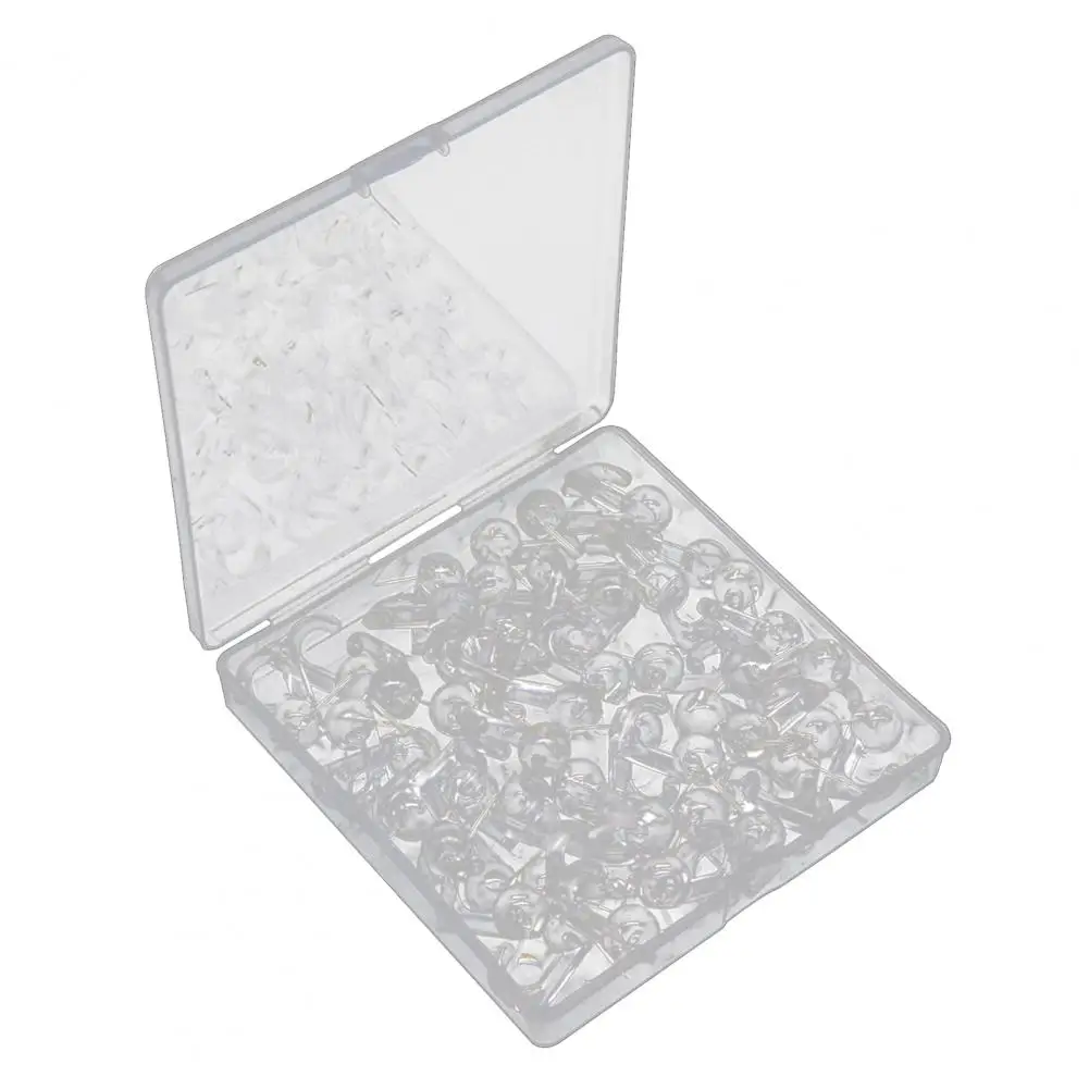 Map Pin with Plastic Box Photo Fixing Push Pins Versatile Office Home Supplies 50pcs Push Pin with Hook Plastic Box for Cork